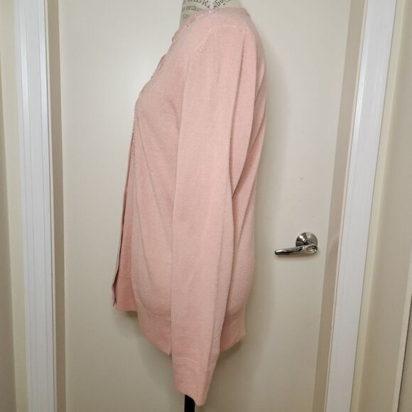 Pink Cardigan Beaded Floral Embroidery - Picture 2 of 9